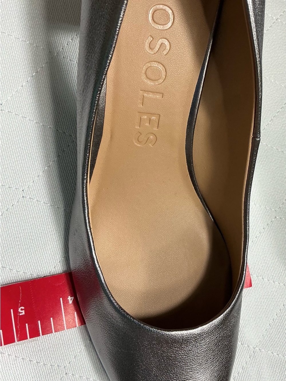 NWOB Aerosoles Betsy Gunmetal Metallic Leather Block Heel Pumps 12 - Picture 10 of 11